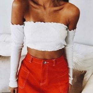 💖 WHITE FOX CROP TOP 💖